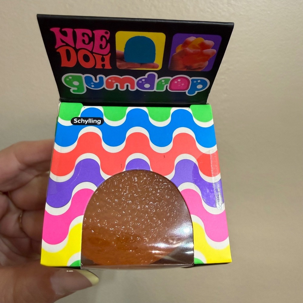 NeeDoh Gumdrop Fidget Toy Nee Doh Super Solid Squish Sensory Stress Orange NEW - Picture 4 of 7
